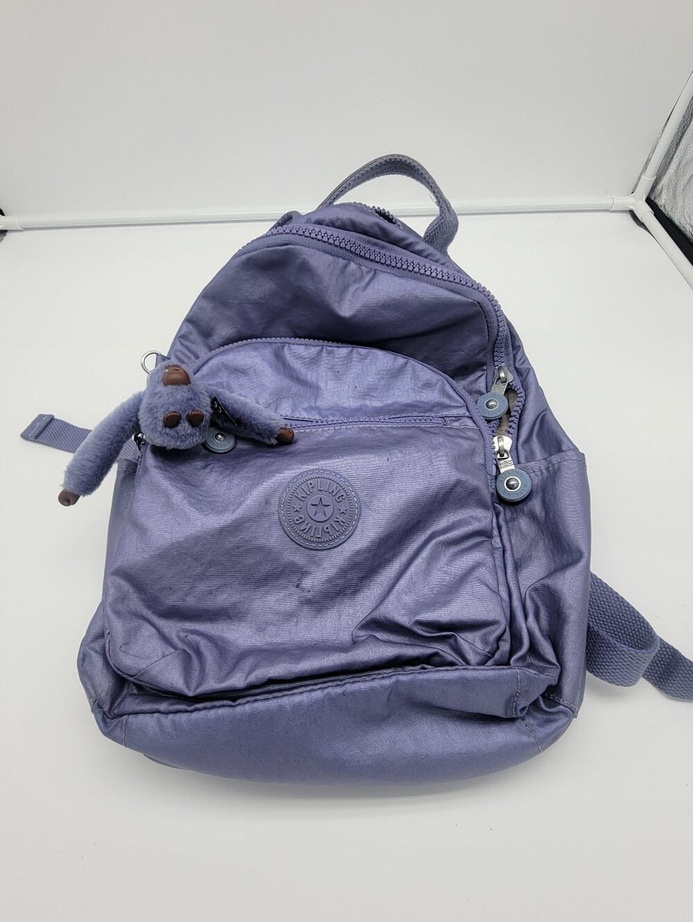 Kipling Lavender Mini Backpack with Monkey Charm